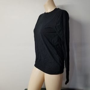 Black long sleeve 12-14 top crew neck fits juniors small s